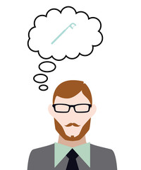 Person denkt an Zahnseide