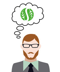 Person denkt an Pflanze