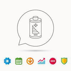 Battery icon. Electrical power sign.