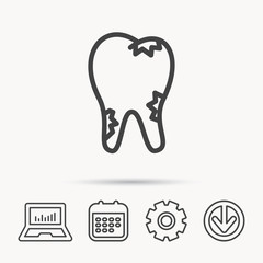 Caries icon. Tooth health sign.