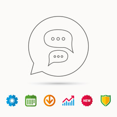 Chat icon. Comment message sign.