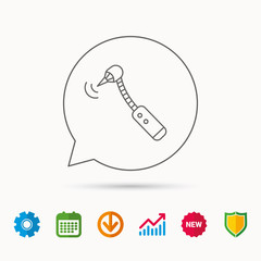 Drilling tool icon. Dental oral bur sign.