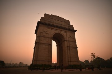 Fototapeta na wymiar India Gate early morning at sunrise time