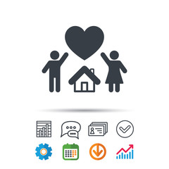 Obraz premium Family icon. Father, mother and child sign.