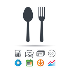 Food icons. Fork and spoon sign.