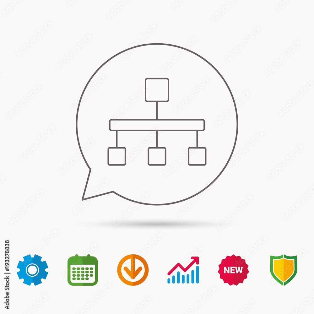 Poster hierarchy icon. organization chart sign.