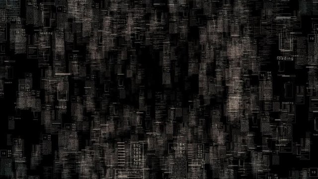 PNG Alpha. Looping hud digital elements intro.Fly through text code numbers and hud elements.Technological background and screensaver. Type 1
