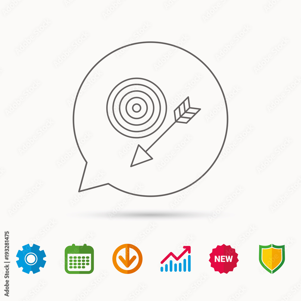 Poster target with arrow icon. dart aim sign.