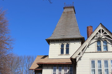 Rooftop of old Victorian home