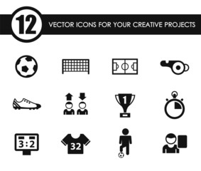 football vector icons for your creative ideas