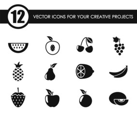 fruits vector icons for your creative ideas