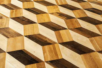 Classic old wooden parquet flooring pattern