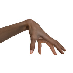 African american black hand gesture isolated on white background