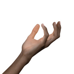 African american black hand gesture isolated on white background