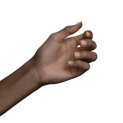 African american black hand gesture isolated on white background