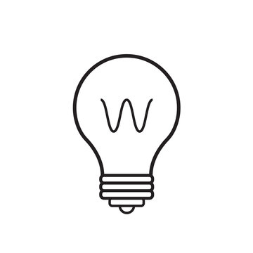 Light Bulb line icon vector, isolated. Idea sign, thinking concept.