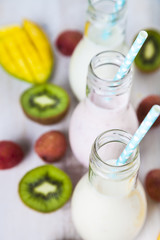 Smoothies with tropical fruits