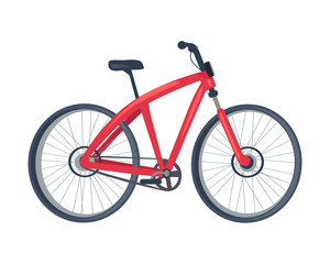 Bike of Red Color Poster, Vector Illustration