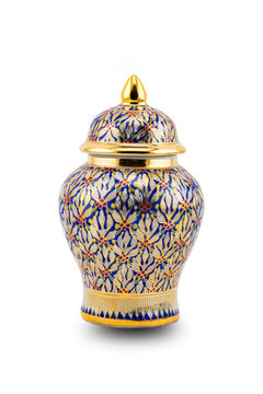Beautiful old thai style ceramic jar
