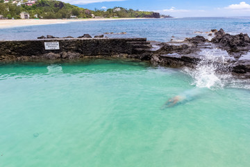 piscine naturelle d'eau de mer, Boucan Canot, Saint-Gilles, île de la Réunion 