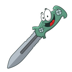 cartoon knife, vector illustration