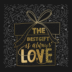 Valentines Day Lettering. Handwritten Romantic Greeting Card.