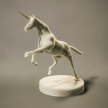 a beautyful marble unicorn figure