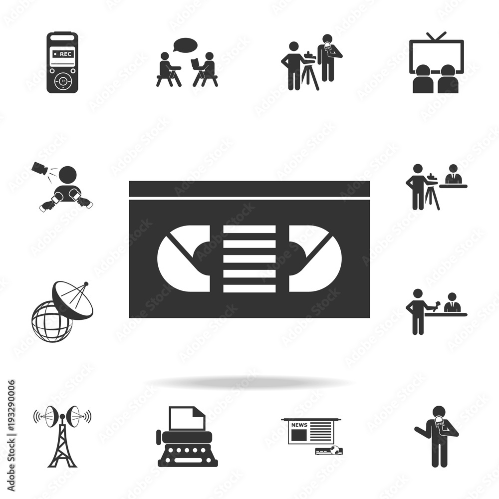 Poster vector vhs tape icon. detailed set icons of media element icon. premium quality graphic design. one 