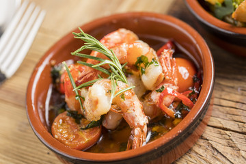 delicious rustic spanish mediterranean prawns tapas starters finger food