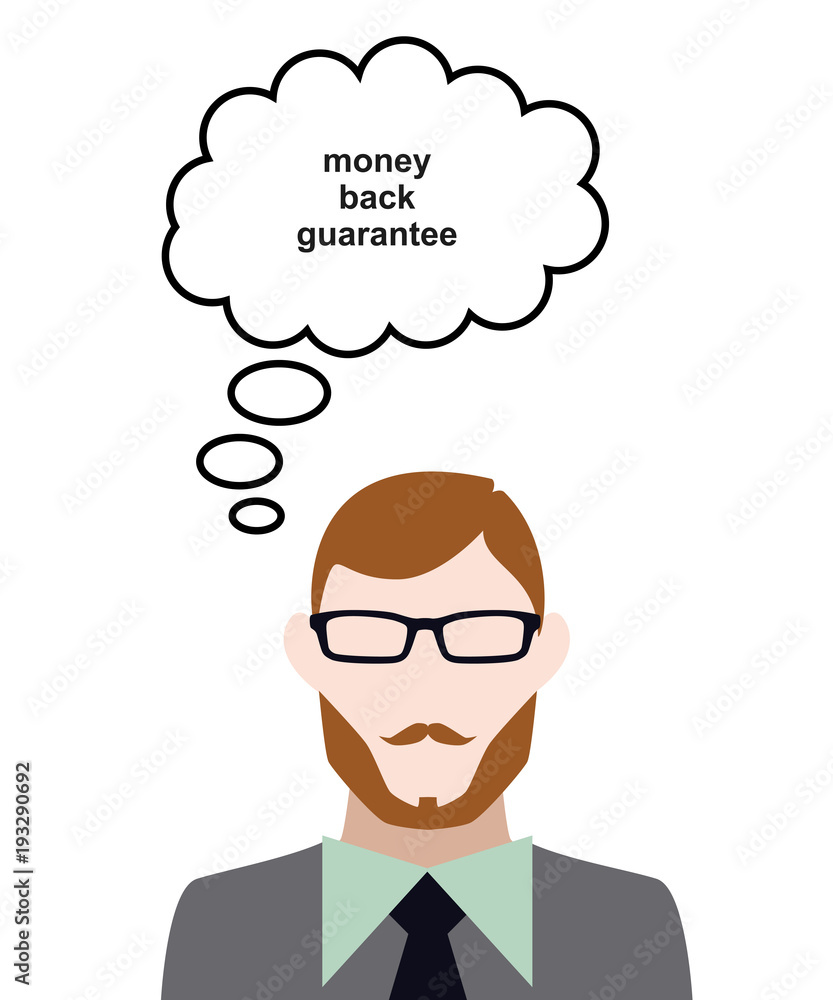 Wall mural person denkt an guarantee