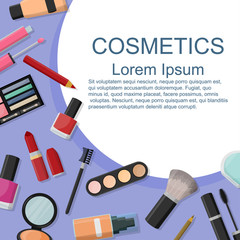 Cosmetics. Set. Flet. Fashion. For a girl. Presentation. For the magazine, the layout. For your design. Colour. © dasha122007