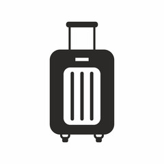 suitcase on wheels. vector icon