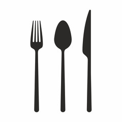 knife, fork and spoon. vector icon