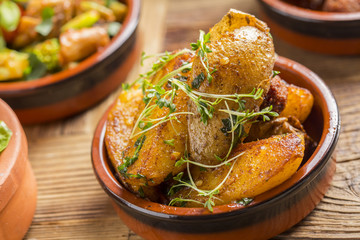 delicious rustic spanish patatas bravas potatoes tapas starter