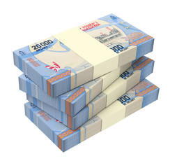 Malagasy ariary bills isolated on white with clipping path. 3D illustration.