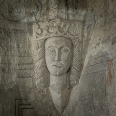 Medieval Stone sculptur of Margaret I of Denmark