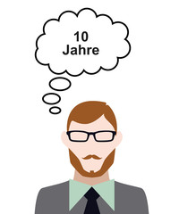 Person denkt an 10 Jahre