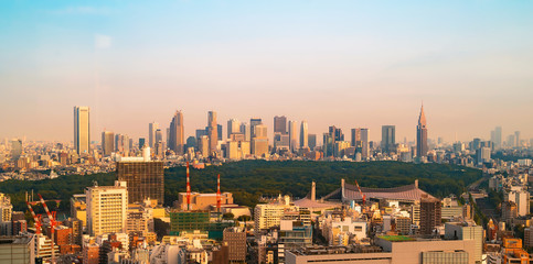 View of the Shinjuku skyline from Shibuya, Tokyo, Japan