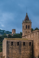 Fototapeta na wymiar Santa Maria church in the ancient town of Andratx, on the southwest corner of Majorca (Mallorca), Balearic Islands, Spain