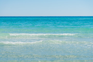 blue, turquoise water at the beach in Florida, USA - destination wedding