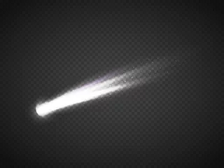 Foto op Canvas Vector comet with large dust. Falling Star. Glow light effect. © ket4up