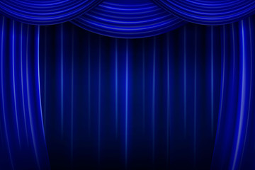 blue silk curtain background