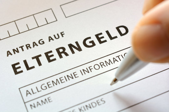 Antrag auf Elterngeld als Formular zum Ausf&uuml;llen