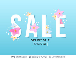 Vector backdrop template for Spring Sale design.