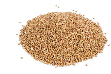 buckwheat groats on white background