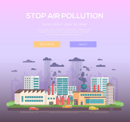 Fototapeta premium Stop air pollution - modern flat design style vector illustration