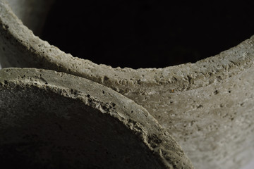 Concrete cement gray pots