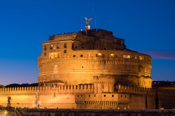 Rome Sant' Angelo Castle by night