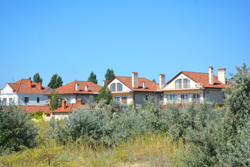 Luxury Beach Houses Sea. Beach House hiding in trees.