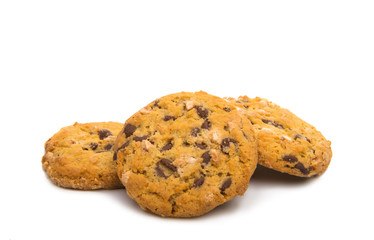 biscuits with nuts and chocolate isolated